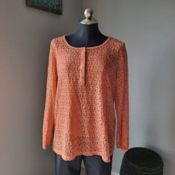 Gina Benotti Lace Cut out Blouse Size Small - Picture 1 of 4